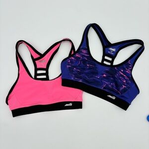 Avia Pink and Blue Sports Bras with Racerback Design